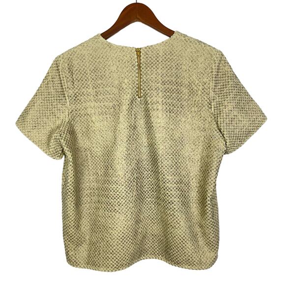 Wells Grace | Beige Neutral Textured Reptile Boxy Top - Picture 2 of 9